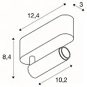SLV LED Deckenaufbauleuchte GRIP! S SINGLE, 29°, 11W, IP20, dimmbar, 3000K, 650lm, weiß/schwarz