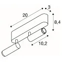 SLV LED Deckenaufbauleuchte GRIP! S DOUBLE, 29°, 21W, IP20, dimmbar, 3000K, 1300lm, weiß/schwarz