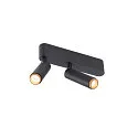 SLV LED Deckenaufbauleuchte GRIP! S DOUBLE, 29°, 21W, IP20, dimmbar, 2700K, 1200lm, schwarz/gold