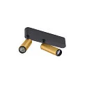 SLV LED Deckenaufbauleuchte GRIP! S DOUBLE, 29°, 21W, IP20, dimmbar, 3000K, 1300lm, gold/schwarz