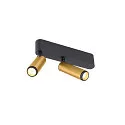 SLV LED Deckenaufbauleuchte GRIP! S DOUBLE, 29°, 21W, IP20, dimmbar, 3000K, 1300lm, gold/schwarz