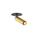 SLV LED Deckeneinbaustrahler GRIP! S, zylindrisch, 29°, 10W, IP20, dimmbar, 3000K, 620lm, gold/schwarz