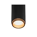 SLV LED Deckenaufbauleuchte GRIP! M SINGLE, 42°, 14W, IP20, dimmbar, 2700K, 1450lm, schwarz/gold