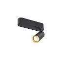 SLV LED Deckenaufbauleuchte GRIP! M SINGLE, 42°, 14W, IP20, dimmbar, 3000K, 1540lm, schwarz/gold