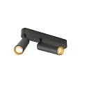 SLV LED Deckenaufbauleuchte GRIP! M DOUBLE, 42°, 28W, IP20, dimmbar, 3000K, 1520lm, schwarz/gold