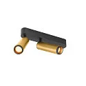 LED Deckenaufbauleuchte GRIP! M DOUBLE, 42°, 28W, IP20, dimmbar, 2700K, 2920lm, gold/schwarz