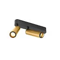LED Deckenaufbauleuchte GRIP! M DOUBLE, 42°, 28W, IP20, dimmbar, 3000K, 1520lm, gold/schwarz