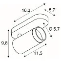 SLV Deckenleuchte GRIP! L SPOT CL SINGLE, zylindrisch, GU10, QPAR51, IP20, IK02, dimmbar, schwarz/gold