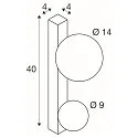 SLV Wandaufbauleuchte SUN WL DOUBLE, rund, G9, 2x max. 5W, IP20, dimmbar, schwarz