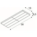 SLV LED 3-Phasen Strahler SIGHT PANEL DALI-2, 58x19cm, eckig, CRi>90, drehbar, dimmbar, 38W 4000K 11600lm 70°, weiß