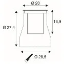 SLV LED Boden-Einbauleuchte DASAR® L ASYM, IP65/IP67 IK10, 19W 3000K 1800lm 70/40°, neigbar, befahrbar, DALI, Edelstahl, rund