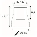 SLV LED Boden-Einbauleuchte DASAR® L ASYM, IP65/IP67 IK10, 19W 3000K 1800lm 70/40°, neigbar, befahrbar, DALI, Edelstahl, eckig