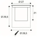 SLV LED Boden-Einbauleuchte DASAR® XL ASYM, IP65/IP67 IK10, 27W 3000K 2600lm 70/40°, neigbar, befahrbar, DALI, Edelstahl, rund