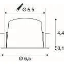 SLV LED Deckeneinbauleuchte NUMINOS® XS, 6,9W, IP20, 20°, 3000K, 950lm, schwarz/chrom