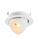 SLV LED Deckeneinbaustrahler NUMINOS® GIMBLE S, rund, 6,7W, IP20, dimmbar, 20°, 2700K, 1000lm, weiß