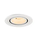 SLV LED Deckeneinbaustrahler NUMINOS® GIMBLE S, rund, 6,7W, IP20, dimmbar, 40°, 2700K, 1000lm, weiß