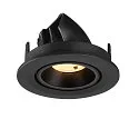 SLV LED Deckeneinbaustrahler NUMINOS® GIMBLE S, rund, 6,7W, IP20, dimmbar, 20°, 3000K, 1050lm, schwarz