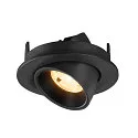 SLV LED Deckeneinbaustrahler NUMINOS® GIMBLE S, rund, 6,7W, IP20, dimmbar, 20°, 3000K, 1050lm, schwarz