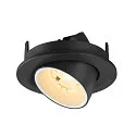 SLV LED Deckeneinbaustrahler NUMINOS® GIMBLE S, rund, 6,7W, IP20, dimmbar, 20°, 3000K, 1050lm, schwarz/weiß