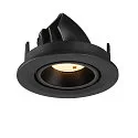 SLV ceiling recessed luminaire NUMINOS® GIMBLE S round, suitable for VDU workstation IP20, black, lacquered dimmable