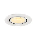 SLV LED Deckeneinbaustrahler NUMINOS® GIMBLE S, rund, 6,7W, IP20, dimmbar, 20°, 3000K, 1050lm, weiß