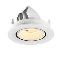 SLV LED Deckeneinbaustrahler NUMINOS® GIMBLE S, rund, 6,7W, IP20, dimmbar, 40°, 3000K, 1050lm, weiß