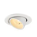 SLV LED Deckeneinbaustrahler NUMINOS® GIMBLE S, rund, 6,7W, IP20, dimmbar, 40°, 3000K, 1050lm, weiß