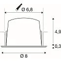 SLV LED Deckeneinbauleuchte NUMINOS® S, 6,7W, IP20, 55°, 2700K, 1000lm, weiß/schwarz