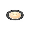 LED Deckeneinbauleuchte NUMINOS® S, rund,  6,7W, IP20, dimmbar, 40°, 3000K, 1050lm, schwarz/weiß