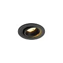 LED Deckeneinbauleuchte NUMINOS® MOVE S, rund, 6,7W, IP20, dimmbar, 55°, 3000K, 1050lm, schwarz