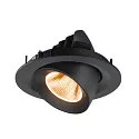 SLV LED Deckeneinbaustrahler NUMINOS® GIMBLE M, 12W, IP20, dimmbar, 20°, 2700K, 1700lm, schwarz