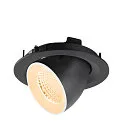 SLV LED Deckeneinbaustrahler NUMINOS® GIMBLE M, 12W, IP20, dimmbar, 40°, 2700K, 1700lm, schwarz/weiß