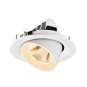 SLV ceiling recessed luminaire NUMINOS® GIMBLE M suitable for VDU workstation IP20, white, lacquered dimmable
