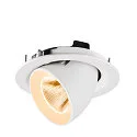 SLV ceiling recessed luminaire NUMINOS® GIMBLE M suitable for VDU workstation IP20, white, lacquered dimmable