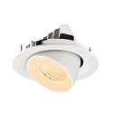 SLV ceiling recessed luminaire NUMINOS® GIMBLE M suitable for VDU workstation IP20, white, lacquered dimmable