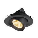 SLV ceiling recessed luminaire NUMINOS® GIMBLE M suitable for VDU workstation IP20, black, lacquered dimmable