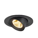 SLV ceiling recessed luminaire NUMINOS® GIMBLE M suitable for VDU workstation IP20, black, lacquered dimmable