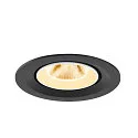 SLV ceiling recessed luminaire NUMINOS® GIMBLE M suitable for VDU workstation IP20, black, white, lacquered dimmable