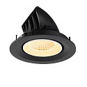 SLV LED Deckeneinbaustrahler NUMINOS® GIMBLE M, 12W, IP20, dimmbar, 40°, 3000K, 1800lm, schwarz/weiß