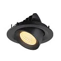 SLV LED Deckeneinbaustrahler NUMINOS® GIMBLE M, 12W, IP20, dimmbar, 55°, 3000K, 1800lm, schwarz