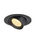 SLV LED Deckeneinbaustrahler NUMINOS® GIMBLE M, 12W, IP20, dimmbar, 55°, 3000K, 1800lm, schwarz