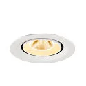 SLV LED Deckeneinbaustrahler NUMINOS® GIMBLE M, 12W, IP20, dimmbar, 20°, 3000K, 1800lm, weiß