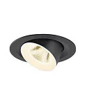 SLV ceiling recessed luminaire NUMINOS® GIMBLE M suitable for VDU workstation IP20, black, white, lacquered dimmable