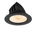 SLV ceiling recessed luminaire NUMINOS® GIMBLE L round, suitable for VDU workstation IP20, black, white, lacquered dimmable