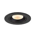 SLV ceiling recessed luminaire NUMINOS® GIMBLE L round, suitable for VDU workstation IP20, black, lacquered dimmable