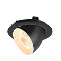 SLV LED Deckeneinbaustrahler NUMINOS® GIMBLE L, rund, 17W, IP20, dimmbar, 40°, 2700K, 2400lm, schwarz/weiß