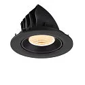 SLV ceiling recessed luminaire NUMINOS® GIMBLE L round, suitable for VDU workstation IP20, black, lacquered dimmable