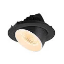 SLV ceiling recessed luminaire NUMINOS® GIMBLE L round, suitable for VDU workstation IP20, black, white, lacquered dimmable