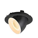 SLV ceiling recessed luminaire NUMINOS® GIMBLE L round, suitable for VDU workstation IP20, black, white, lacquered dimmable