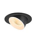 SLV ceiling recessed luminaire NUMINOS® GIMBLE L round, suitable for VDU workstation IP20, black, white, lacquered dimmable